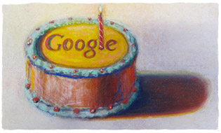 「Happy 12th Birthday Google」 by Wayne Thiebaud (VAGA NYによる掲載許可取得済)