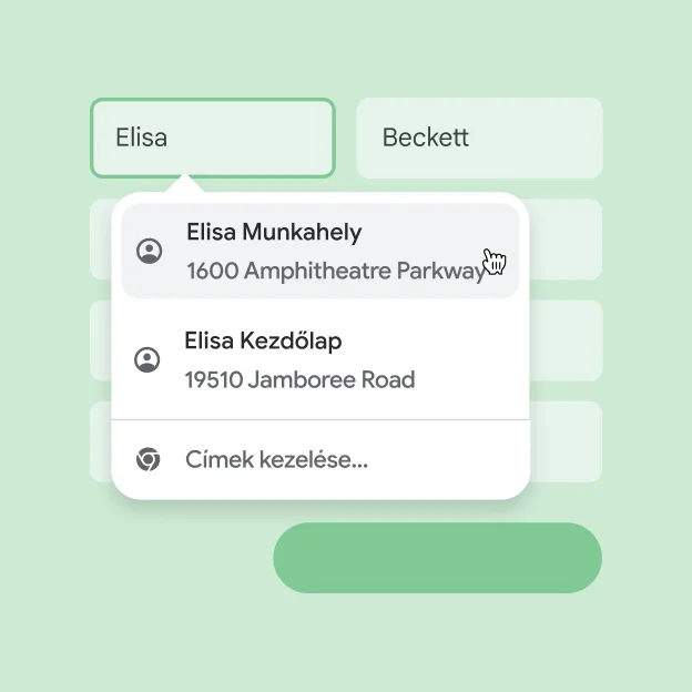 Egy felhasználó azonnal meg tudja adni a nevét és címét egy űrlapon az automatikus kitöltésnek köszönhetően.