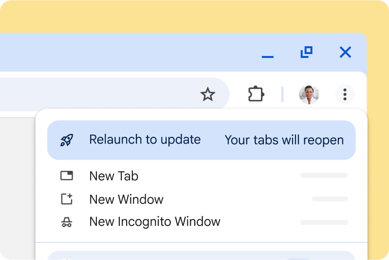 保留中のアップデートを適用 保留中のアップデートを知らせる Chrome UI