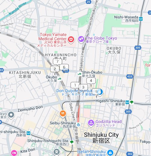 大久保 新大久保駅 Google マイマップ